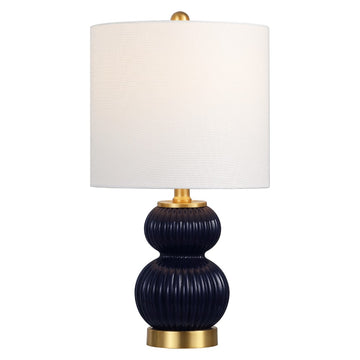 Daphne 20" Ribbed Metal/Glass LED Table Lamp